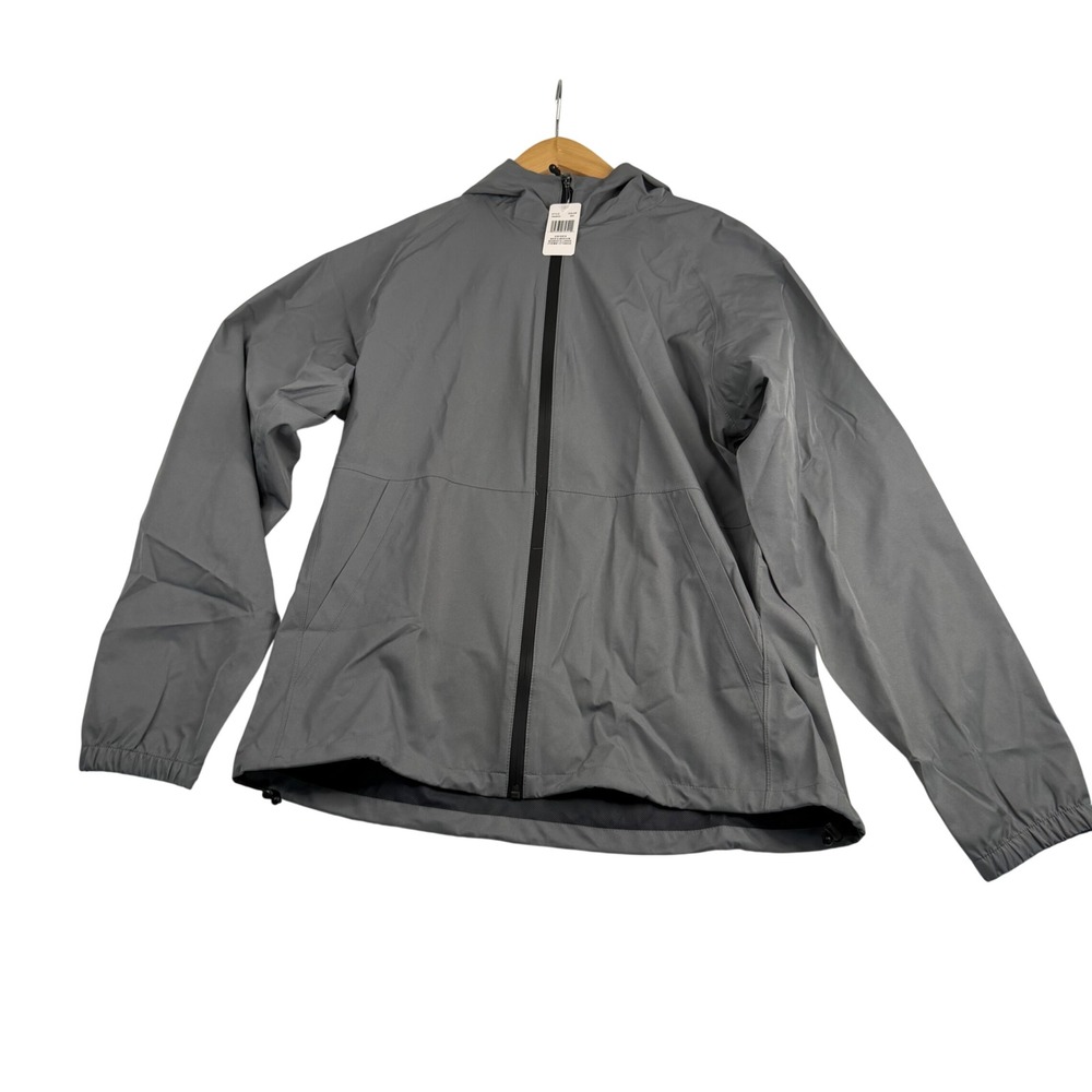 32 Degrees Cool Unisex Hooded Windbreaker Jacket Grey Full Zip Medium 2078
